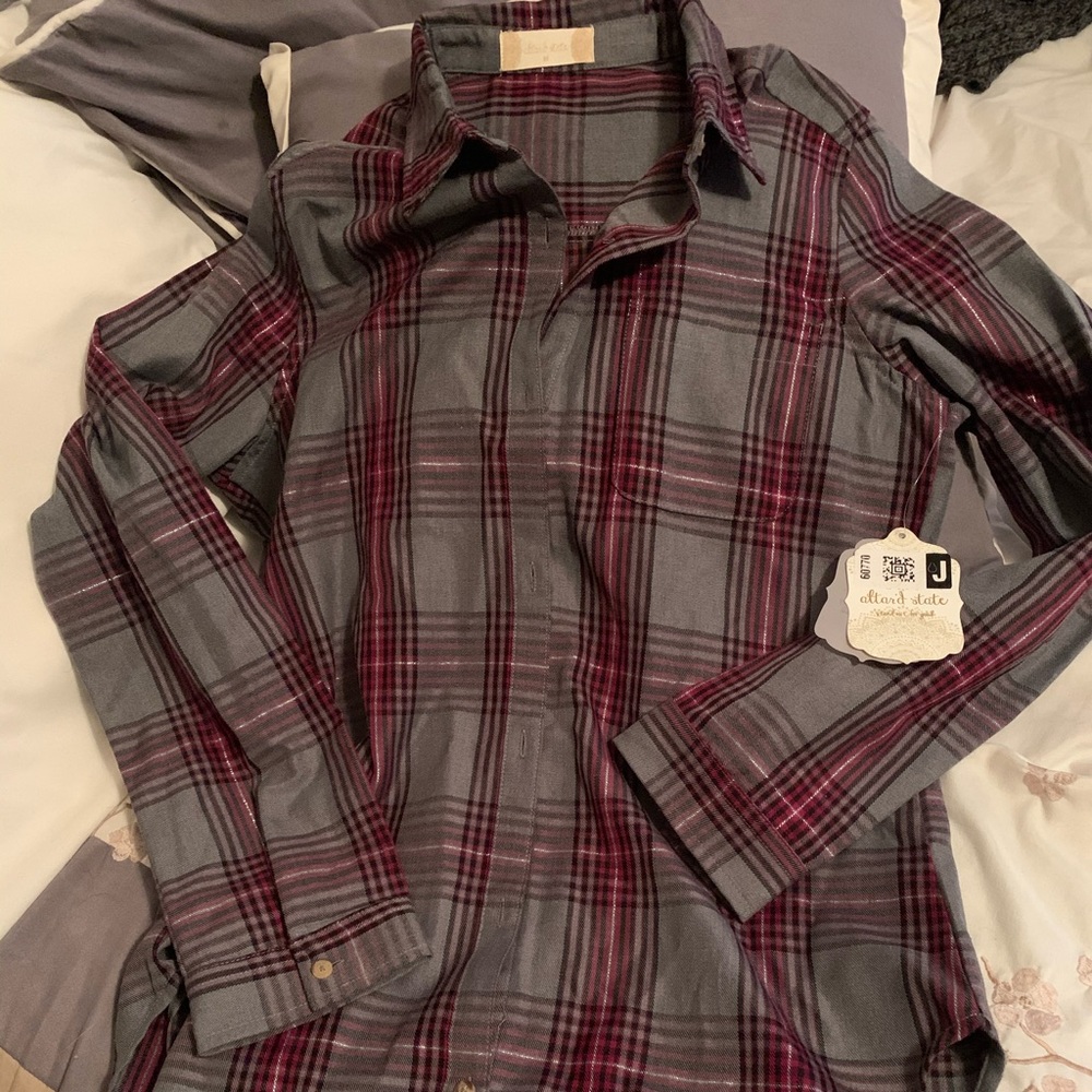 NWT alter’d state plaid shirt!